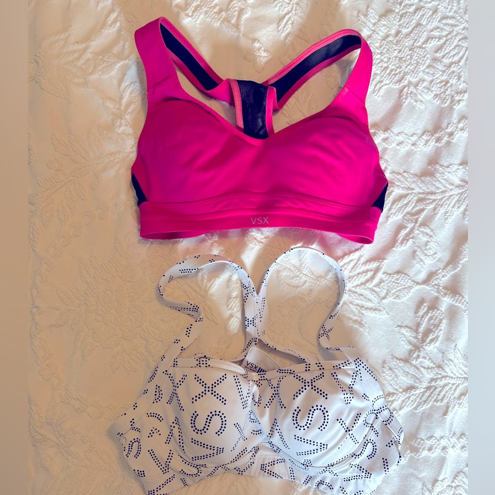 Two cute Victorias sport sports bras size 32b